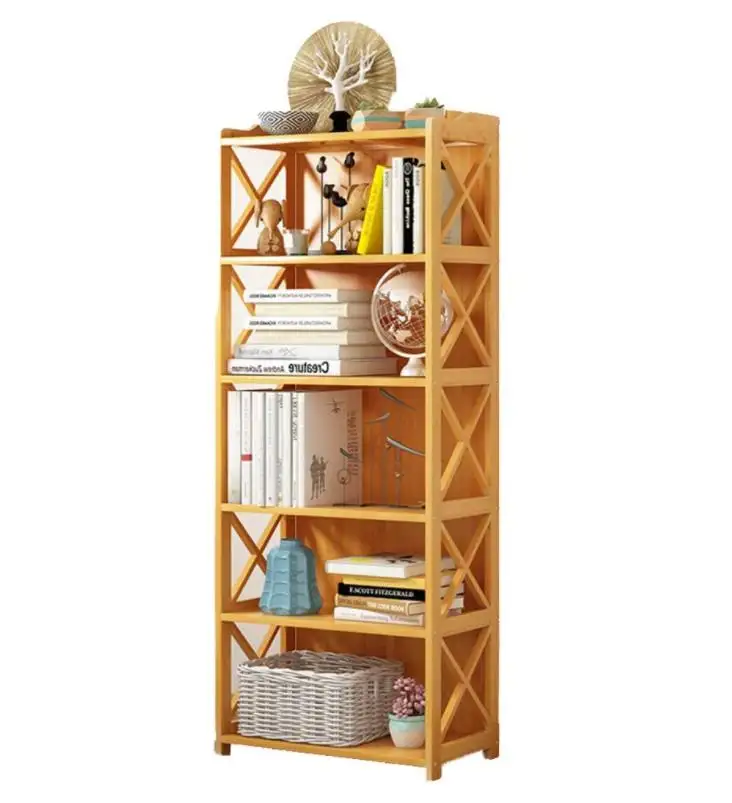 6 Tiers Thicken Wood Bookcase, Bamboo Storage Storage Organizer Open Shelf Multi functional Bookshelf for Study Room Living Room