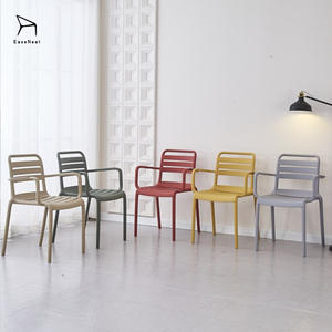 <span class=keywords><strong>Chaise</strong></span> <span class=keywords><strong>de</strong></span> salle à manger en plastique EaseNeat Nordic avec accoudoirs, design simple, colorée, stable, idéale pour l'intérieur, l'extérieur, le jardin, la terrasse - Product Image 6