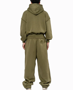 Sweat-shirt et pantalon de survêtement amples et décontractés pour l'automne, en coton/élasthanne 600 GSM, respirants, avec logo personnalisé imprimé - Product Image 2