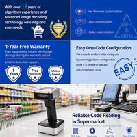 Escáner de Códigos de Barras 1D 2D Inalámbrico YUANAIDC, Lector de Códigos QR USB 2.4G, Pistola de Escaneo para Tiendas Minoristas, Almacenes y Puntos de Venta