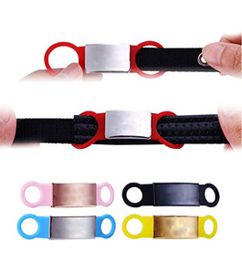 Fabrik preis Silikon Hund ID Name Tracking Halsband mit leerer Metallplatte kann gravieren und Laser QR-Code - Product Image 3