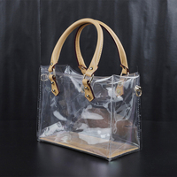 Lot de poignées de sac en cuir véritable de 40cm de long pour sac transparent de marque avec vis dôme en or pour sacs de bricolage Accessoires en stock