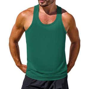 Chaleco Deportivo Informal de Verano F121, Transpirable, de Punto, de Poliéster/Algodón, Estilo Waffle, para Entrenamiento, Color Sólido, Corte en I, Camiseta sin Mangas para Hombre - Product Image 3