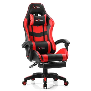 كمبيوتر مكتبي مخصص مريح أرجواني أسود LJ1 Silla Gamer مسند قدم جلد رخيص لسباقات القدم