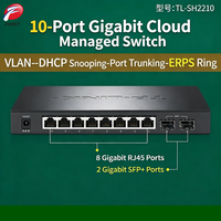 TL-SH2210 8-Port Gigabit Switch mit 2 SFP-Ports, 12V DC Desktop Metall Web-Managed Hub für Telekommunikations- und Unternehmens-LAN-Systeme