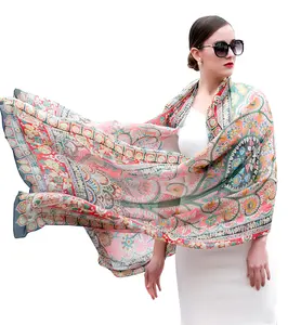 Wholesale Silk Chiffon Scarves large size silk shawl For Women Spring