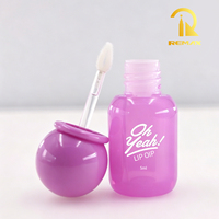 Tube de brillant à lèvres transparent rond vide 5g, flacon cosmétique pour teinte à lèvres, contenant pour gloss et maquillage des lèvres