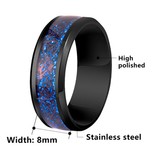 Anillo de dragón de acero inoxidable con incrustaciones de titanio, joyería al por mayor europea y americana, pequeños adornos de Yiwu - Product Image 1