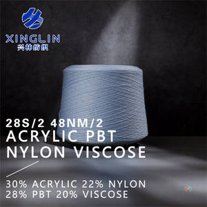 Xinglin grosir pabrik benang Viscose 30% nilon 22% akrilik 28S/2 28% PBT 20% untuk mesin rajut untuk sweater - Product Image 2