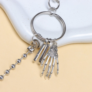 Cadena de cintura con diseño de esqueleto y colgante de mano de fantasma de aleación de zinc, estilo Hip Hop, cadena corporal de moda, color blanco K, artículo en stock. - Product Image 3