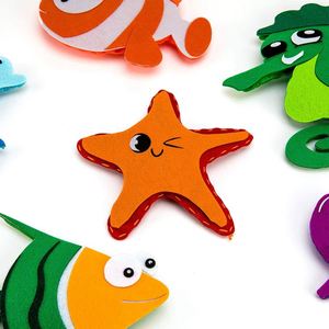 Kit de couture en feutre pour enfants de 5 ans et plus, pour créer des animaux marins sirène, bricolage, boîte de loisirs créatifs - Product Image 4