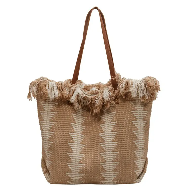 Hot Sale Summer Beach Single Shoulder Bag Simple Popular Large Capacity All-match Canvas Bag Shopping Bag Handbag