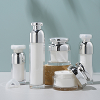 Bouteille de pompe sans air de forme ronde en plastique acrylique Offre Spéciale pour les soins de la peau bouteille d'emballage cosmétique haut de gamme de 30ml/50ml/100ml