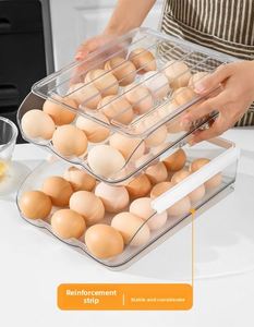 Plastic Multi-Layer Stackable <b>Automatic</b> Rolling Container Refrigerator Egg Holder Storage Box Household Fridge Organizer - Product Image 4