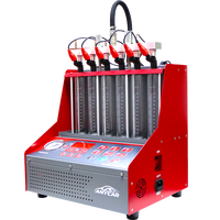 Probador de Limpieza Ultrasónica IMT-600N de 6 Inyectores, Carro Móvil Opcional, Kit Completo de Adaptadores para Taller de Reparación Automotriz Profesional