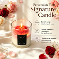 Bougie en cire de soja en vrac, parfumée à la rose, avec dégradé de couleurs, personnalisable OEM, pour mariage, cadeau de la Saint-Valentin