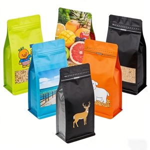 Bolsa de pie personalizada con impresión mate, con cierre de ocho sellados laterales y cremallera, <span class=keywords><strong>para</strong></span> alimentos, alimentos <span class=keywords><strong>para</strong></span> mascotas y frutos secos, con impresión interior - Product Image 3