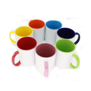 Mug en céramique de 11 oz avec sublimation de couleur intérieure |   Gobelet vierge bicolore enduit pour impression par transfert thermique |   Tasse cadeau personnalisable - Product Image 1