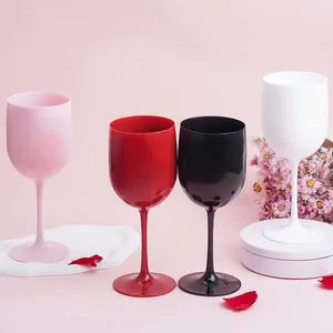 Ensemble de verres à vin en plastique incassable avec seau à glace, logo personnalisé, couleur noir et blanc, pour les voyages, les mariages en plein air, les fêtes - Product Image 4