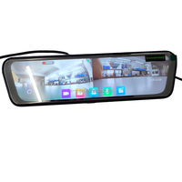 Cámara para Auto con Espejo Retrovisor de 9.66 Pulgadas, 4K+1080P, Delantera y Trasera, con Botón Táctil, DVR