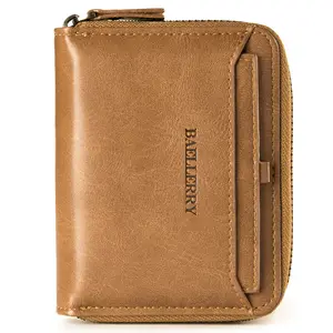 Cartera de moda para hombre, monedero, tarjetero, cartera pequeña, billetera de mano, cremallera, pinza para dinero, Diseñador