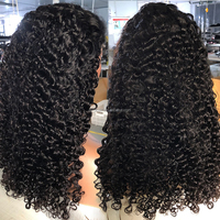 Venta al por mayor SDD Natural Pixie rizado encaje Frontal peluca suelta onda profunda pelo humano HD encaje Frontal pelucas para mujeres negras