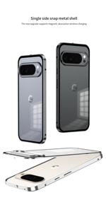 Étui de téléphone antichoc avec cadre métallique givré et boucle à pression pour Google Pixel 10 Pro XL 9 Pro 8a 7 - Product Image 3