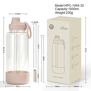 ขวดน้ำ Tritan 1000 มล. แบบหลอดดูด ปราศจากสาร BPA ดีไซน์มินิมอล เหมาะสำหรับเล่นกีฬา เดินทาง ท่องเที่ยว และเดินป่า ใช้ได้ทั้งผู้ชายและผู้หญิง - Product Image 5