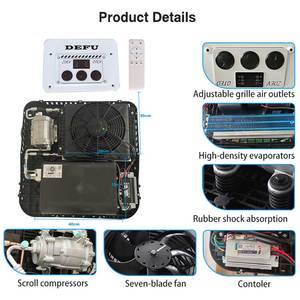 Soğutma ısıtma hepsi bir çatı araç aküsü elektrikli 24v 12v klima Camper araba Trator Motohome için - Product Image 2
