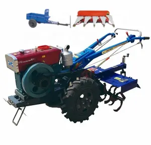 2 bánh xe điện tiller 18HP đi bộ máy kéo động cơ diesel tay máy kéo