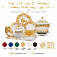Vajilla de Lujo para Bodas Estilo Dubái con Patrón Elegante y Decoración Dorada, Productos Ecológicos - Súper Septiembre