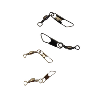 Émerillon de pêche à trois voies en acier inoxydable avec roulement à billes et anneaux de soudure pour leurres et connecteurs de ligne