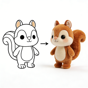 Peluche di Scoiattolo Marrone Personalizzato Direttamente dalla Fabbrica, Trasforma il Tuo Design Cartoon in un Giocattolo di Alta Qualità - Product Image 1