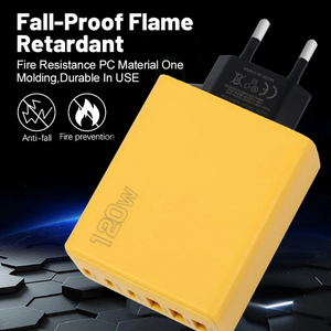 <span class=keywords><strong>Cargador</strong></span> USB <span class=keywords><strong>de</strong></span> 120W con Carga Rápida Tipo 3PD+3USB, Adaptador para Teléfono Móvil con Enchufe EU/US/UK, Cargadores Rápidos para iPhone 16 15 Samsung <span class=keywords><strong>Xiaomi</strong></span> - Product Image 6