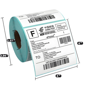 <span class=keywords><strong>Etiquetas</strong></span> de Envío Térmicas Directas 4x4, Rollo de 500 Unidades, Resistentes al Agua, <span class=keywords><strong>Autoadhesivas</strong></span>, Compatibles con Zebra para <span class=keywords><strong>Etiquetas</strong></span> de Dirección - Product Image 1