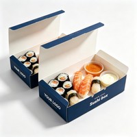 Boîte d'emballage en papier magnétique de luxe personnalisée pour gâteaux de sushi à emporter, avec inserts pour crêpes et sushis gonflés