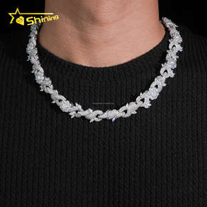 Nuovi Arrivi in Stock: Set Collana e Bracciale Miami Cuban Infinity con Fiori a Spina, in Ottone Placcato Oro 15mm, con Zirconia Cubica 5A, Stile Hip Hop Iced Out - Product Image 4