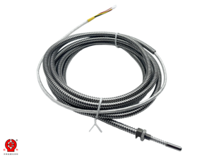 Sonde de température à capteur frontal flexible anti-pliage avec gaine en acier inoxydable ondulé Pt100 RTD WZPM2-211-E OEM ODM IP66 - Product Image 4