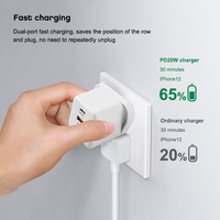 UK US EU Original USB-C adaptateur secteur charge rapide type-c PD 18W 20W câble chargeur pour iPhone chargeur câble