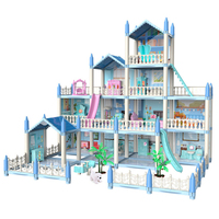 Cadeau d'anniversaire pour enfants, jouet de simulation de scène, maison de poupée DIY, château de rêve de princesse, villa familiale pour filles avec lumière