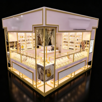 Kiosque à parfums de luxe avec cadre doré, éclairage LED, éco-responsable, vitrine de haute qualité, boutique professionnelle, pour toute la boutique