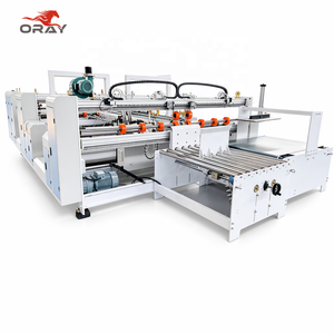 Machine à plier et à coller le carton ondulé double feuille avec 6 servomoteurs, commande PLC, vis à billes et guide linéaire, pour adhésif chaud/froid, modèle 2400 - Product Image 1
