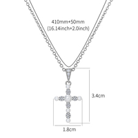 Collier pendentif croix Weiman en zircon cubique et perle de coquillage pour femme, bijoux étincelants