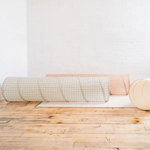 Soft Tear Resistant Recycled Polyester Gingham Beige Fun Crawling <b>Tunnel</b> for Toddler, Baby, Children Indoor <b>Play</b> - Product Image 4