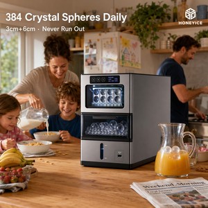 Máquina para Hacer Hielo SC-6203 de Sobremesa, Esferas de 2 en 1, Doble Tamaño 3cm+6cm, Cristalinas, 384 Unidades/Día, Automática, para Hogar/Oficina, OEM, CE, UL - Product Image 1