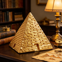 Miniature de pyramide égyptienne dorée, petite figurine de pyramide de l'Égypte ancienne en résine, sculpture historique de collection pour table
