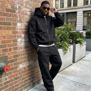 Custom Logo Men's <b>Zip</b> <b>Up</b> <b>Hoodie</b> 100% Cotton Terry Solid Color Casual Hooded Sweatshirt Print Heavyweight Plain <b>Hoodie</b> TKAN9052 - Product Image 2