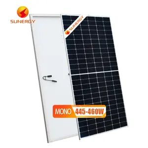 2024 siap Stock 455 wajah tunggal, 450 Watt Placas Solares energi surya