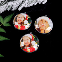 Vente en gros de haute qualité en plastique plat ouvrable avec photo à l'intérieur des boules de Noël pour le bricolage boule ronde ouverte boules de Noël pour la décoration