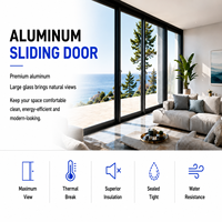 Pintu Partisi Geser Kaca Tempered Berlapis Ganda dengan Rangka Aluminium Alloy, Isolasi Termal untuk Taman, Dapur, dan Ruang Tamu